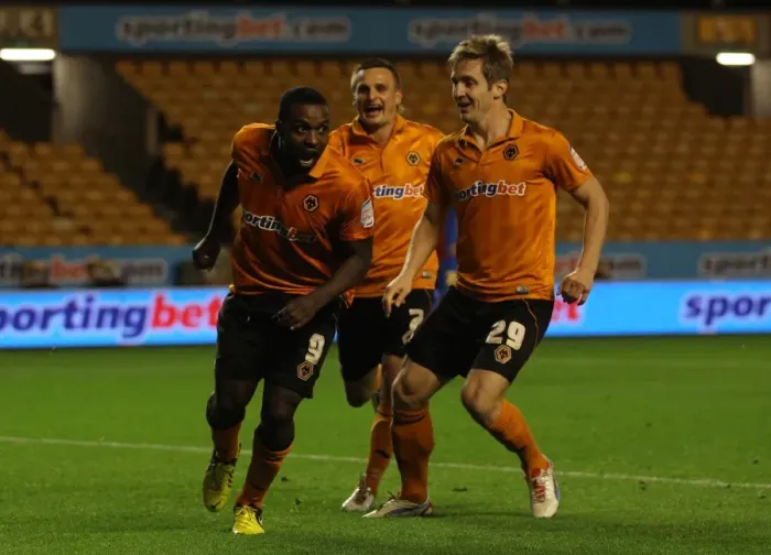 Framed Print : Wolverhampton Wanderers: Sylvan Ebanks-Blake's Thrilling Opening Goal Celebration vs. Crystal Palace (Npower Championship, Molineux Stadium, 2012) Framed Print : Wolverhampton Wanderers: Sylvan Ebanks-Blake's Thrilling Opening Goal Celebration vs. Crystal Palace (Npower Championship, Molineux Stadium, 2012)