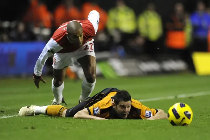 Framed Print : Wolverhampton Wanderers vs Arsenal: Jarvis Foul by Clichy in Barclays Premier League Framed Print : Wolverhampton Wanderers vs Arsenal: Jarvis Foul by Clichy in Barclays Premier League