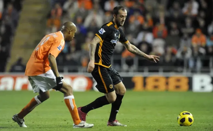 Framed Print : Wolverhampton Wanderers vs Blackpool: Steven Fletcher vs Ludovic Sylvestre - A Premier League Showdown Framed Print : Wolverhampton Wanderers vs Blackpool: Steven Fletcher vs Ludovic Sylvestre - A Premier League Showdown