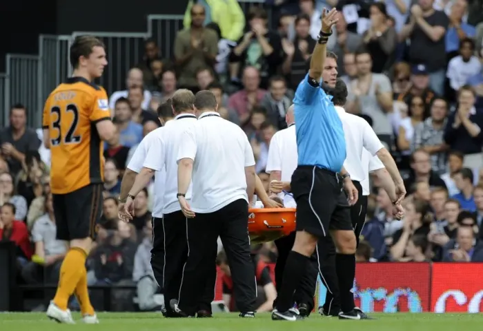 Framed Print : Wolverhampton Wanderers vs Fulham: Bobby Zamora's Devastating Broken Leg Framed Print : Wolverhampton Wanderers vs Fulham: Bobby Zamora's Devastating Broken Leg