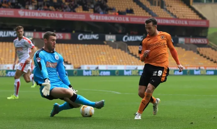 Framed Print : Wolverhampton Wanderers vs Huddersfield Town: Le Fondre's Dramatic Shot Saved by Steer in Championship Showdown Framed Print : Wolverhampton Wanderers vs Huddersfield Town: Le Fondre's Dramatic Shot Saved by Steer in Championship Showdown
