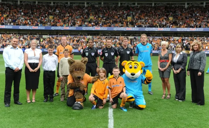 Framed Print : Wolverhampton Wanderers vs Hull City: Barclays Premier League - Mascot Showdown