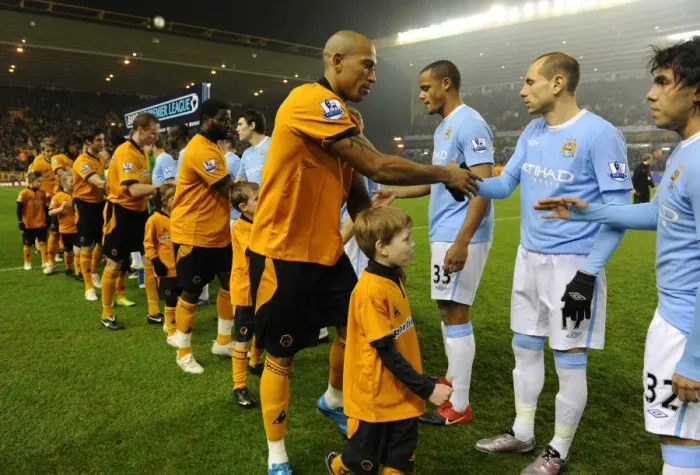 Framed Print : Wolverhampton Wanderers vs Manchester City: Mascot Showdown - Barclays Premier League Framed Print : Wolverhampton Wanderers vs Manchester City: Mascot Showdown - Barclays Premier League
