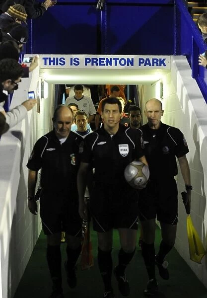 Wolverhampton Wanderers vs. Tranmere Rovers: FA Cup Round Three - The Teams and Officials Take the Field at Prenton Park