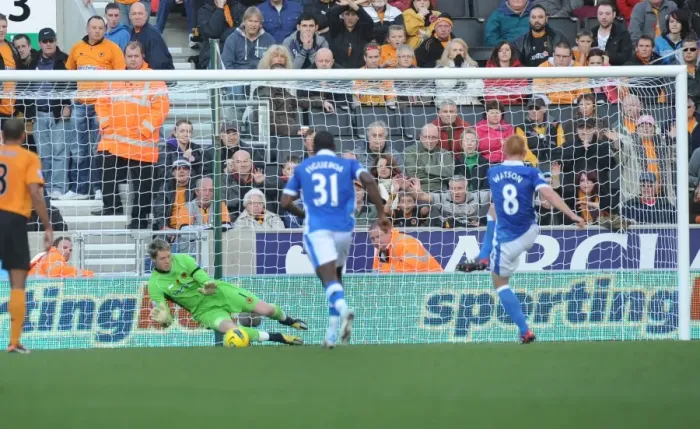 Framed Print : Wolverhampton Wanderers vs Wigan Athletic: Hennessey's Savage Save and Watson's Redemption Goal in the Premier League