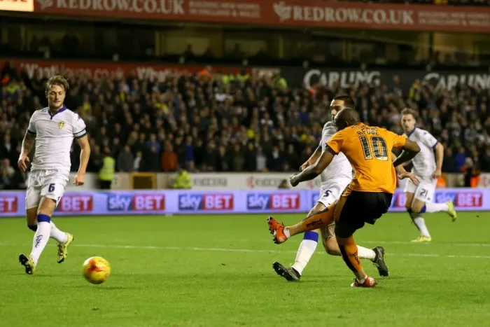 Framed Print : Wolves Benik Afobe Scores First Goal: Wolves vs. Leeds United, Sky Bet Championship Framed Print : Wolves Benik Afobe Scores First Goal: Wolves vs. Leeds United, Sky Bet Championship