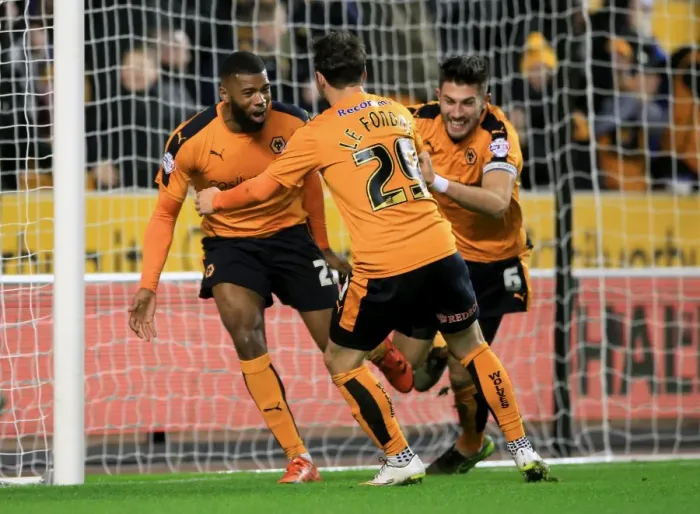 Framed Print : Wolves Ethan Ebanks-Landell Scores First Goal in Wolves vs. Nottingham Forest Championship Clash (2014-15) Framed Print : Wolves Ethan Ebanks-Landell Scores First Goal in Wolves vs. Nottingham Forest Championship Clash (2014-15)