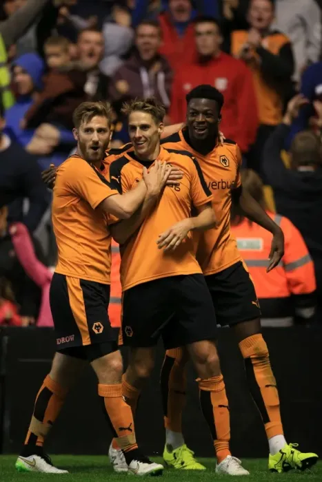 Framed Print : Wolves vs Aston Villa: Dave Edwards Scores Brace as Teammates James Henry and Dominic Iorfa Celebrate Equalizing Goals (Pre-Season Friendly) Framed Print : Wolves vs Aston Villa: Dave Edwards Scores Brace as Teammates James Henry and Dominic Iorfa Celebrate Equalizing Goals (Pre-Season Friendly)