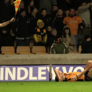 Assistant Referee Signals Foul: Stephen Ward vs. Cesc Fabregas (Wolverhampton Wanderers vs. Arsenal)