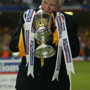 Chairman Jack Hayward Celebrates Promotion with Wolves after Play-Off Final Win against Sheffield United