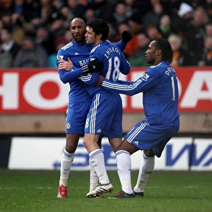 Chelsea's Zhirkov Scores the Opener: Anelka and Drogba's Emotional Celebration (Wolverhampton Wanderers 0-1 Chelsea)