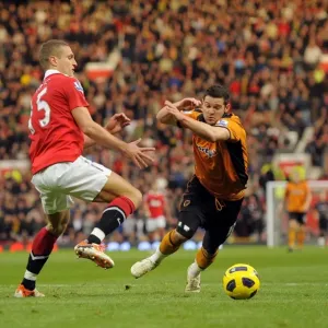 A Clash of Titans: Nemanja Vidic vs. Matthew Jarvis - Manchester United vs. Wolverhampton Wanderers (Premier League Soccer) A Clash of Titans: Nemanja Vidic vs. Matthew Jarvis - Manchester United vs. Wolverhampton Wanderers (Premier League Soccer)
