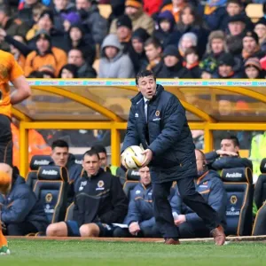 Dean Saunders of Wolverhampton Wanderers Tosses Ball Back in Npower Championship Match against Middlesbrough Dean Saunders of Wolverhampton Wanderers Tosses Ball Back in Npower Championship Match against Middlesbrough