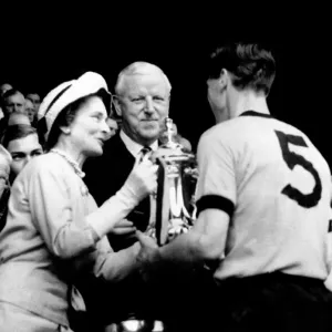 FA Cup Victory: The Duchess of Gloucester Presents the Trophy to Wolverhampton Wanderers Captain Bill Slater (1949) FA Cup Victory: The Duchess of Gloucester Presents the Trophy to Wolverhampton Wanderers Captain Bill Slater (1949)