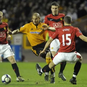 Guedioura Fouled by Vidic: Wolverhampton Wanderers vs Manchester United, Barclays Premier League Guedioura Fouled by Vidic: Wolverhampton Wanderers vs Manchester United, Barclays Premier League