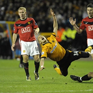 Intense Barclays Premier League Clash: Guedioura Fouls Vidic (Wolverhampton Wanderers vs Manchester United, 2010)