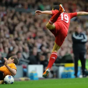 Intense Battle: Stewart Downing vs. Richard Stearman - Liverpool vs. Wolverhampton Wanderers, Barclays Premier League Intense Battle: Stewart Downing vs. Richard Stearman - Liverpool vs. Wolverhampton Wanderers, Barclays Premier League