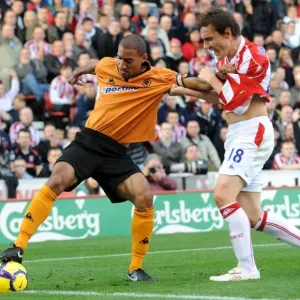 Intense Rivalry: Henry vs Whitehead - Stoke City vs Wolverhampton Wanderers, Premier League Soccer Match Intense Rivalry: Henry vs Whitehead - Stoke City vs Wolverhampton Wanderers, Premier League Soccer Match