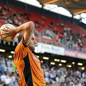 Jelle Van Damme of Wolverhampton Wanderers Gears Up for Throw-In During Pre-Season Match against RCSC Charleroi