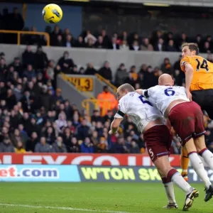 Johnson's Dramatic Header Print: Wolverhampton Wanderers Take Lead Johnson's Dramatic Header Print: Wolverhampton Wanderers Take Lead
