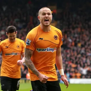 Michael Kightly Scores the Opener: Wolves vs. Bolton Wanderers, Barclays Premier League, Molineux Stadium