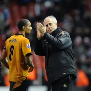 Mick McCarthy Applauding Wolves Fans: Liverpool vs. Wolverhampton Wanderers, Premier League Mick McCarthy Applauding Wolves Fans: Liverpool vs. Wolverhampton Wanderers, Premier League
