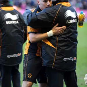 Mick McCarthy Comforts Jamie O'Hara: A Heartfelt Moment of Consolation in Wolverhampton Wanderers Barclays Premier League Match Against Blackpool