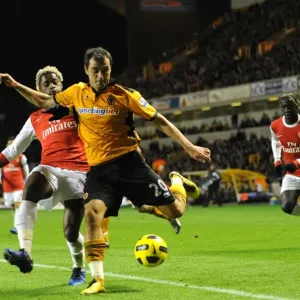 Nenad Milijas vs Alexandre Song Print - Wolverhampton Wanderers vs Arsenal