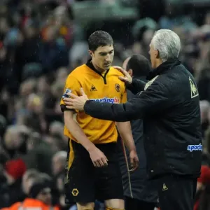 Red Card and Consolation: Mick McCarthy Comforts Stephen Ward of Wolverhampton Wanderers Red Card and Consolation: Mick McCarthy Comforts Stephen Ward of Wolverhampton Wanderers