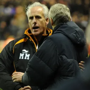 A Sportsman's Handshake: Mick McCarthy and Arsene Wenger Post-Match, Wolverhampton Wanderers vs. Arsenal, Barclays Premier League