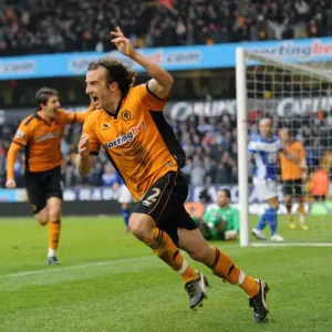 Stephen Hunt Scores the Opener: Wolverhampton Wanderers Lead Against Birmingham City (BPL)