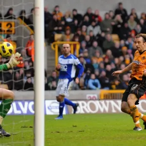 Stephen Hunt Scores the Opener: Wolverhampton Wanderers Lead Birmingham City in Premier League Clash