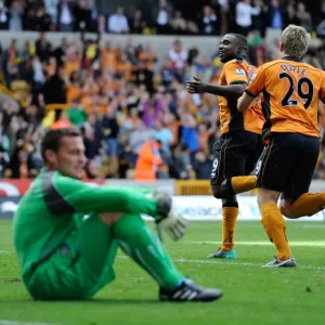 Sylvan Ebanks-Blake's 1-0 Goal Celebration: Dejected Steve Harper of Newcastle United Sylvan Ebanks-Blake's 1-0 Goal Celebration: Dejected Steve Harper of Newcastle United