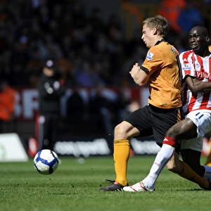 A Tense Clash: Berra vs Sidibe in the Barclays Premier League - Wolverhampton Wanderers vs Stoke City (April 11, 2010)