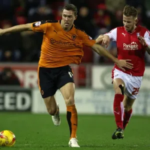 A Tense Clash: Wolverhampton Wanderers vs Rotherham United in the Sky Bet Championship (2014-15) - McDonald vs Hyam