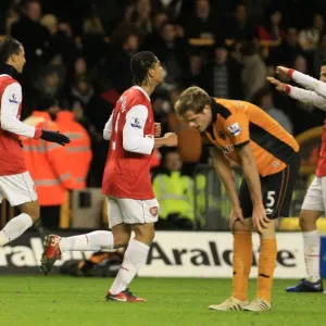 Wolverhampton Wanderers 0-2 Arsenal: Dejected Stearman Amid Chamakh's Celebration Wolverhampton Wanderers 0-2 Arsenal: Dejected Stearman Amid Chamakh's Celebration