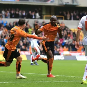 Wolverhampton Wanderers: Afobe and Le Fondre Celebrate Double Strike Against Huddersfield Town in Sky Bet Championship Wolverhampton Wanderers: Afobe and Le Fondre Celebrate Double Strike Against Huddersfield Town in Sky Bet Championship