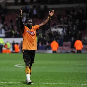 Wolverhampton Wanderers: George Elokobi Leads the Celebration after Securing Victory over West Ham United in the Barclays Premier League Wolverhampton Wanderers: George Elokobi Leads the Celebration after Securing Victory over West Ham United in the Barclays Premier League
