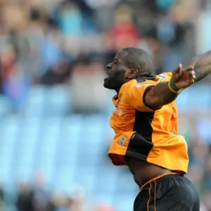Wolverhampton Wanderers: George Elokobi Leads the Celebrations after Securing Victory over Aston Villa in the Premier League