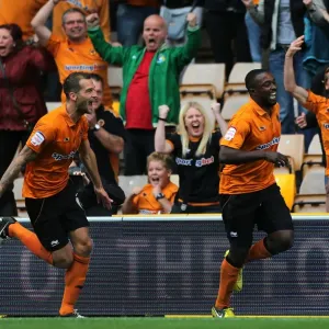 Wolverhampton Wanderers: Sylvan Ebanks-Blake and Roger Johnson Celebrate First Goal Against Leicester City (Npower Championship, Molineux, 2012) Wolverhampton Wanderers: Sylvan Ebanks-Blake and Roger Johnson Celebrate First Goal Against Leicester City (Npower Championship, Molineux, 2012)