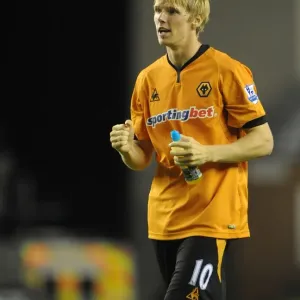 Wolverhampton Wanderers Andy Keogh Celebrates First Goal: Wigan Athletic 0-1 BPL Wolves (August 18, 2009, DW Stadium)
