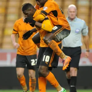 Wolverhampton Wanderers: Bakary Sako and Nouha Dicko Celebrate Goal in Sky Bet League One (January 25, 2014) Wolverhampton Wanderers: Bakary Sako and Nouha Dicko Celebrate Goal in Sky Bet League One (January 25, 2014)