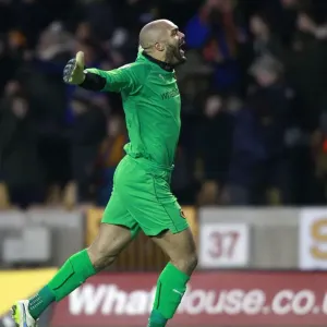 Wolverhampton Wanderers Carl Ikeme Savors Second Goal vs. Blackpool in Sky Bet Championship