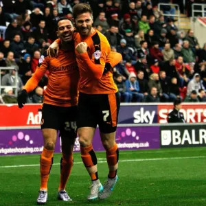 Wolverhampton Wanderers Celebrate First Goal against Rotherham United in Sky Bet Championship (2014-15)