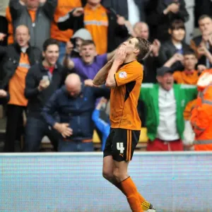 Wolverhampton Wanderers Dave Edwards Celebrates Double Strike Against Peterborough United in Sky Bet League One (April 5, 2014) Wolverhampton Wanderers Dave Edwards Celebrates Double Strike Against Peterborough United in Sky Bet League One (April 5, 2014)