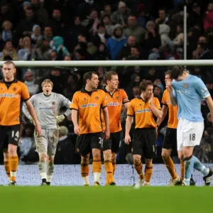 Wolverhampton Wanderers Disbelief: Wayne Hennessey Reacts to Manchester City's 4-1 Lead (Premier League Soccer)