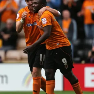 Wolverhampton Wanderers: Ebanks-Blake and Ward Celebrate First Goal Against Leicester City (Npower Championship, Molineux) Wolverhampton Wanderers: Ebanks-Blake and Ward Celebrate First Goal Against Leicester City (Npower Championship, Molineux)