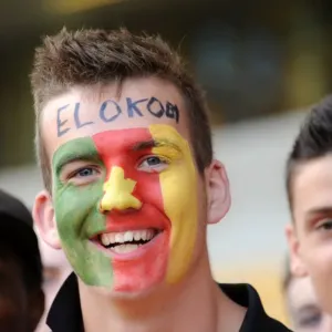 Wolverhampton Wanderers Fan Honors George Elokobi with Flag at Wolves vs. Blackburn Rovers, Premier League Wolverhampton Wanderers Fan Honors George Elokobi with Flag at Wolves vs. Blackburn Rovers, Premier League