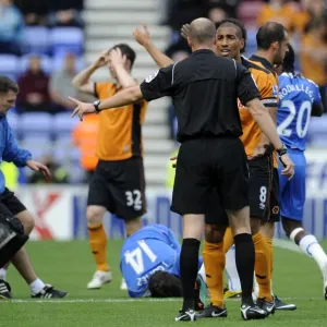 Wolverhampton Wanderers Karl Henry Receives Red Card vs. Wigan Athletic in Barclays Premier League Wolverhampton Wanderers Karl Henry Receives Red Card vs. Wigan Athletic in Barclays Premier League
