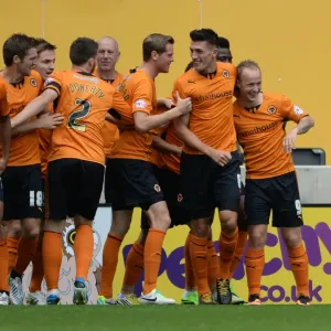 Wolverhampton Wanderers: Leigh Griffiths Scores Opening Goal, Celebrates with Team Mates in Sky Bet League One Match